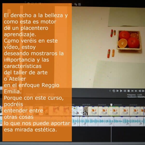 Imagen video atelier curso introducción enfoque Reggio y piezas sueltas